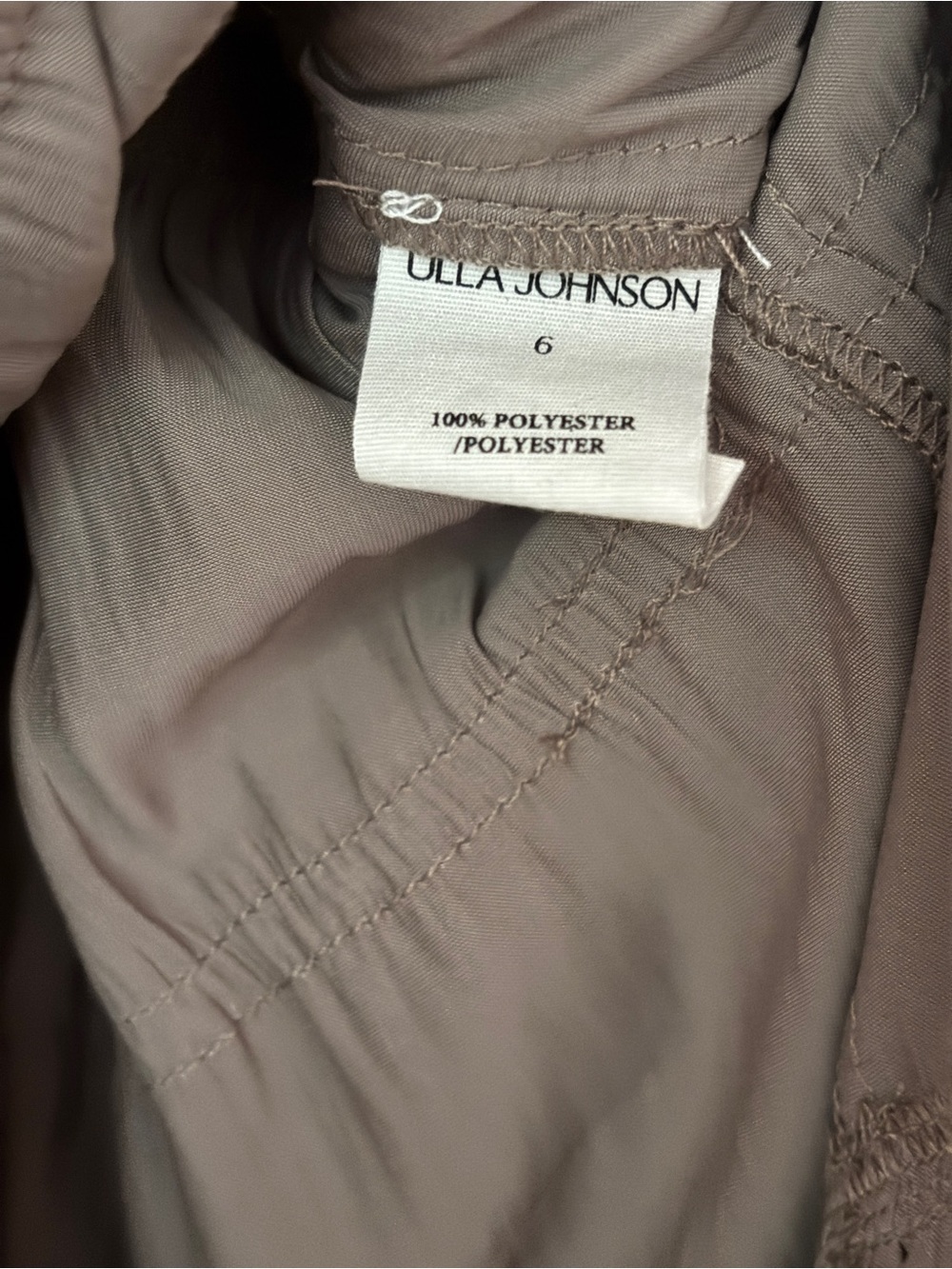 Ulla Johnson Mari Plissé Satin Midi Skirt Mica Taupe Pleated Tiers Ruffle Size 6 - Picture 10 of 16